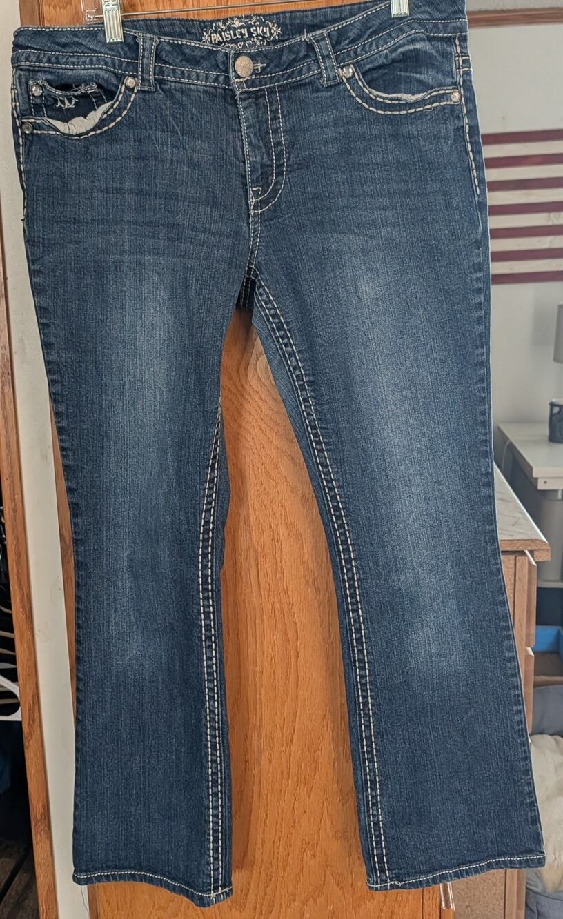 🧨Women's 14 Paisley Sky Jeans